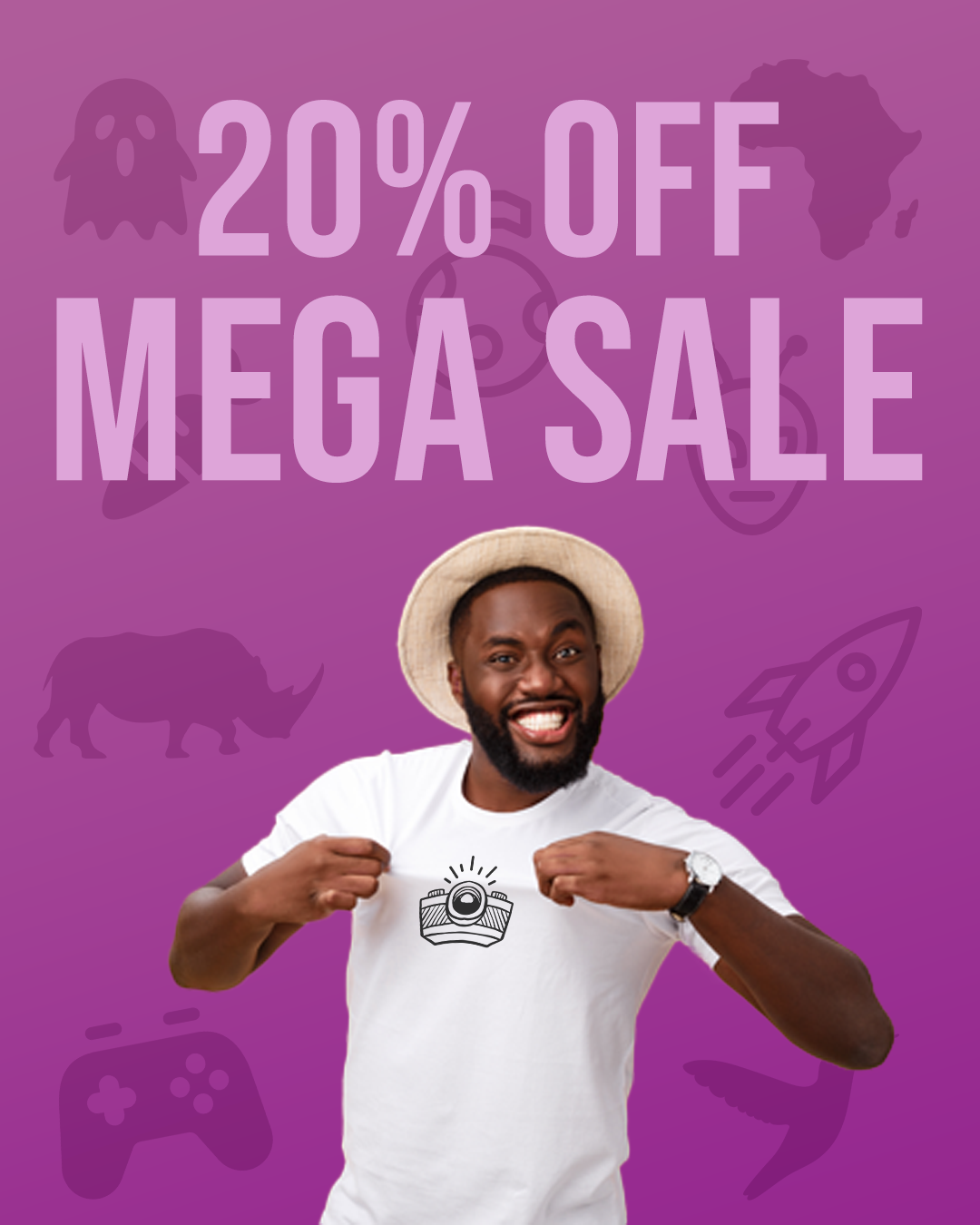 20% off our mega sale on tshirts